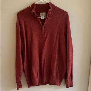 L.L. Bean Men's Zip-Up Sweater in Rich Red Size M